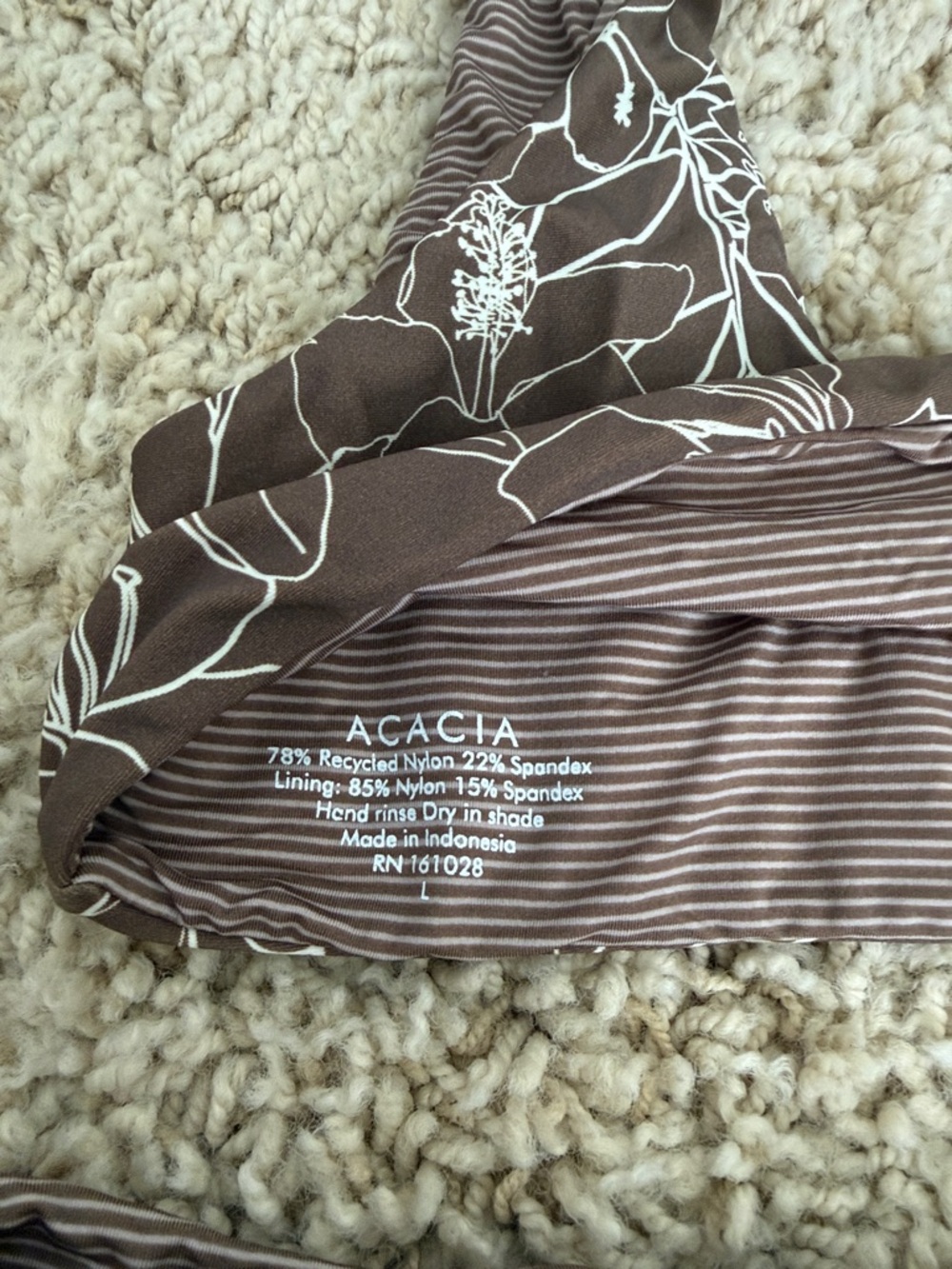 acacia swimwear Brown Floral Scoop-Top High-Waist Bikini set - Picture 4 of 5